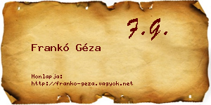 Frankó Géza névjegykártya