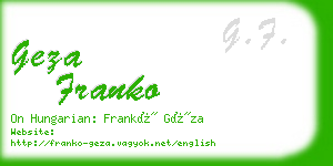 geza franko business card